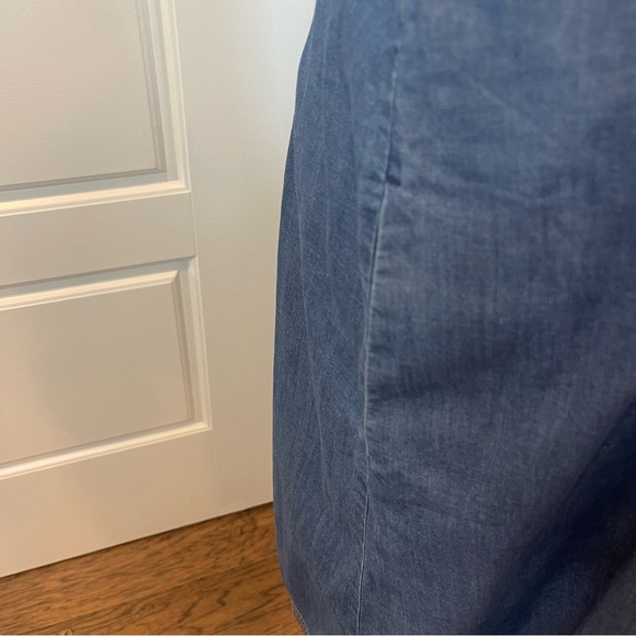 Lafayette 148 New York Chambray Cap Sleeve Dress Size Large - Picture 5 of 14